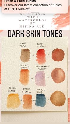 watercolor swatches for dark skin tones