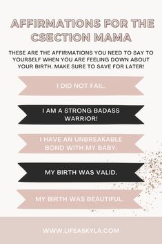 an ad for the birth of a baby girl, with text that reads affirmations