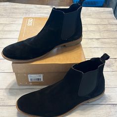 Asos Mens Black Chelsea Boots Black Suede Chelsea Boots With Natural Soles Uk Size 11 Which Converts To Us Size 12 Euc Brand New Accepting Reasonable Offers! Black Suede Chelsea Boots Ankle-high, Black Suede Ankle-high Chelsea Boots, Casual Black Suede Chelsea Boots, Black Casual Chelsea Boots With Leather Sole, Casual Black Chelsea Boots With Leather Sole, Casual Chelsea Boots With Leather Sole, Casual Black Boots With Suede Lining, Mens Black Chelsea Boots, Black Suede Chelsea Boots