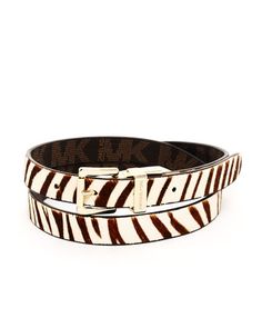 Michael Kors | Zebra print calf hair belt $48 Zebra Accessories, Casual Long Sleeve Zebra Print Tops, Zebra Belt, Zebra Handbag, Chic Zebra Print Rectangular Shoulder Bag, Honey Design, Fashion Belts, Calf Hair, Mommy Style