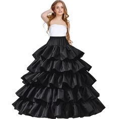 PRICES MAY VARY. 👗【Soft Materials】: The Ruffles Hoop Petticoat is made of high quality polyester & Tulle, 5 layers pleats and 4 Sturdy Hoops to prevent scratching your skin 👗【Adjustable Size Fits More】The Underskirt with One Size FITS more people, Elastic Crinoline underskirt waist is 60-92 cm / 24.4-36.2 ", Petticoat full Length:39.4"/110 ± 5cm, maximum circle diameter is approx 43.3”(110cm) on the bottom of petticoat skirt, The bottom is fluffy. 👗【Occasions】Mostly the petticoat used for wed Hoop Petticoat, Prom Vintage, Types Of Gowns, Petticoat Skirt, Dress Quinceanera, Bridal Skirts, Gown Skirt, Hoop Skirt, Ball Gown Skirt