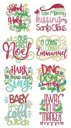 embroidery designs for christmas sayings