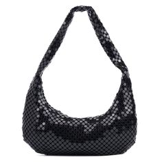 A traditional design, reborn through the incorporation of studded accents, lending it a vintage-inspired twist. This classic hobo bag is sure to catch the eye with its added flair.Height: 4.5"Length: 10"Depth: 0.5"Upper: Aluminium / PolyesterLining: 100% PolyesterGold HardwareClosure: Zipper Charming Charlie, The Eye, Hobo Bag, Traditional Design, Evening Bags, Vintage Inspired, Twist, Plating, Mesh