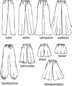 Different Types Of Pants, Fashion Design Inspiration, Fashion Terms, Fashion Vocabulary, Fashion Figures, Illustration Fashion Design, Fashion Design Drawings