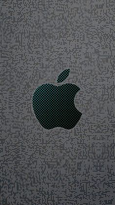 an apple logo is shown on the side of a computer screen that appears to be made out of small dots