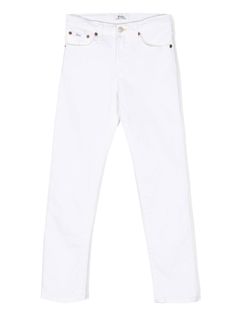 white cotton blend mid-rise belt loops front button and zip fastening classic five pockets slim cut Ralph Lauren Kids Boys, Sales Clothes, Bath Robes For Women, Polo Ralph Lauren Kids, Fur Parka, Boys Denim, Moccasin Boots, Ralph Lauren Kids, Ralph Lauren Jeans