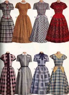 Fashions from Montgomery Ward's 1956-1957 Fall and Winter Catalog <3 ~~ *LOVE* all these dresses! :D They are just my style. ;) Modest Winter Fashion, 1950s Girl, Design Moda, Montgomery Ward, 50 Style