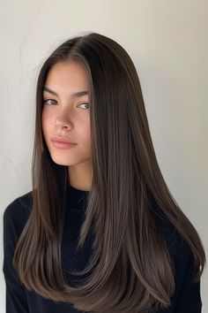 Hair Inspo Long Straight, Haïr Cut Straight Hair, One Length Long Hair, Straight Long Brown Hair, Haircut For Straight Long Hair, Long Haircut For Fine Hair Straight, Haïr Cut For Straight Hair, Haircuts Long Straight, Long Haircut Straight Hair