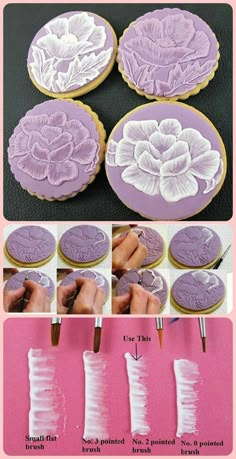 how to make flower cookies with fondant icing and piping tips for flowers