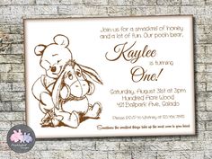 winnie the pooh birthday party invitation