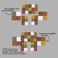 the instructions for how to make a quilt with squares and rectangles on it