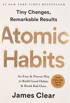 the book cover for atomic habit, with an orange and black dot pattern on it