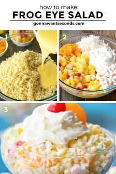 Salads For Non Salad Eaters, Frozen Fruit Salad Recipes Cool Whip, Mixed Fruit Desserts, Frog Eye Salad With Vanilla Pudding, Fluffy Salads Cool Whip, Fluff Desserts Cool Whip, Fruit Salad Fluff, Frogeye Salad, Dessert With Cool Whip