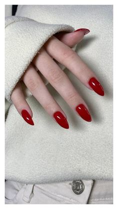 Indulge in the rich, romantic hue of cherry wine nails, perfect for adding a touch of sophistication to any look, day or night. Pointy Nails, One Color Nails