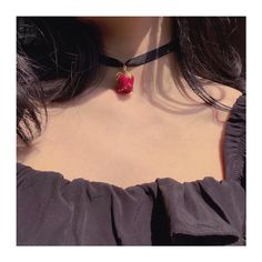 Channelling garden fairy vibes with this characterful rosebud choker necklace, featuring a vibrant carmine red rosebud on a classy black ribbon with pearl ends. Handcrafted in London. Each piece is unique. Material: rosebud, resin, 18k gold plated brass, faux pearl One-of-a-kind: This piece of jewellery features real flowers, which are naturally irregular. This contributes to its beauty as a unique, one-of-a-kind item and therefore it may differ from the images shown. How we preserve the flowers Rose Red Necklace, Elegant Rose Red Flower Necklace, Red Flower Necklace With Rose Design, Red Rose Choker, Ribbon Choker Necklace, Red Flower-shaped Necklace With Rose Design, Ribbon Choker, Real Flower Jewelry, Garden Fairy