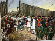 • Surrender of Detroit 1760 to Robert Rogers. Done for the Army War College Class. This is snapshot while in the studio so it's a tad cockeyed. Battle Of Balaclava, Cavalry Charge, Imperiul Roman, British Military, Classic Image, Colour Print, Napoleonic Wars, Military Art, Military History