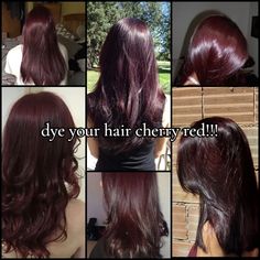 Red On Dark Hair, Wine Red Highlights, Pelo Color Vino, Wine Hair Color, Hair Curling Tips, Cherry Hair, Bella Hair