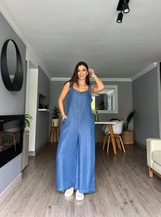 Jumpsuit, Material: Tencel, Size: 8(S)-10(M)-12(L). The model Is Wearing A Small. Full length pants. Summer Full-length Jumpsuits And Rompers With Pockets, Full-length Summer Jumpsuits And Rompers With Pockets, Full Length Summer Jumpsuits And Rompers With Pockets, Full Length Jumpsuits And Rompers With Pockets For Summer, Full-length Summer Jumpsuits For Work, Full Length Summer Jumpsuits And Rompers For Work, Spring Stretch Full-length Pantsuit, Summer Workwear Full-length Jumpsuits And Rompers, Spring Stretch Full Length Pantsuit