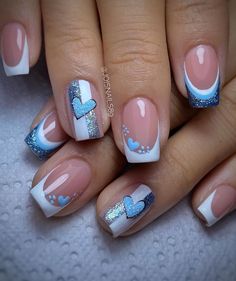 Nails For Pale Skin, Blue Spring Nails, Nails Ideas Simple, Spring Nails Ideas, Nails Images, Engagement Nails, Fancy Nail Art, Simple Spring Nails, Spring House