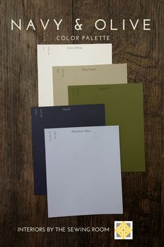 an image of the interior paint colors in navy and olive