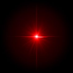 a bright red light shines brightly on a black background with the sun shining through it