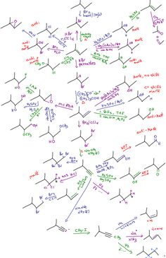 an image of chemical diagrams written on a whiteboard