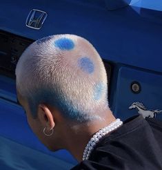 Light Blue Buzzcut, Shaved Dyed Hair Men, Buzz Hair Design, Buzzcut Dyed Hair Men, Blue Buzzcut, Dyed Buzzcut Men, Buzz Cut Dyed, Buzzcut Dyed Hair, Buzzcut Designs