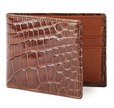 Cognac Alligator Bifold Wallet American Alligator, Currency Note, Preppy Mens Fashion, Mens Fashion Sweaters, Preppy Men, Leather Accessory, Mens Fashion Watches, Cheap Sunglasses, Bifold Wallet