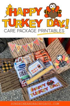 turkey day care package printables for kids