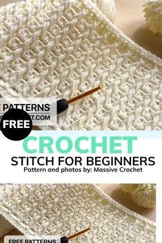 the crochet stitch for beginners pattern is shown