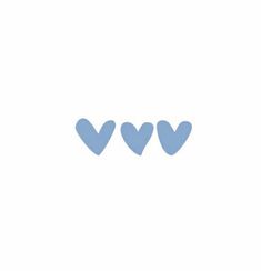 three blue hearts are shown in the shape of heart shapes on a white background,