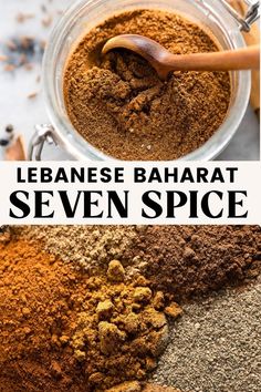 ground spices needed to make lebanese seven spice on a plate and mixed together in a jar 7 Spice Recipe, Seven Spices Recipe, Seven Spice, Pumpkin Pie Spice Recipe, Pie Spice Recipe, Spiced Butter