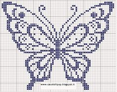 a cross stitch pattern with a butterfly on it