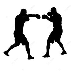 two silhouettes of men boxing with each other