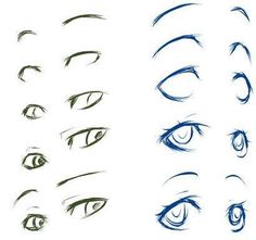 the different types of eyes are shown in this drawing lesson, which shows how to draw them