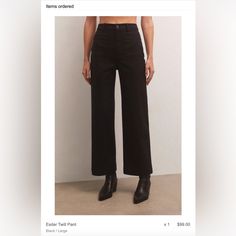 These Black Pants Are Gorgeous But Too Large Around My 29 Inch Waist. Easy To Dress Up For Work Or Down For A Casual Look With A T-Shirt And Sneakers. Comfortable And Soft. Gauze Pants, Sneakers Comfortable, Cords Pants, Flare Jumpsuit, Pinstripe Pants, Flowy Pants, Twill Pants, Floral Pants, Boho Casual