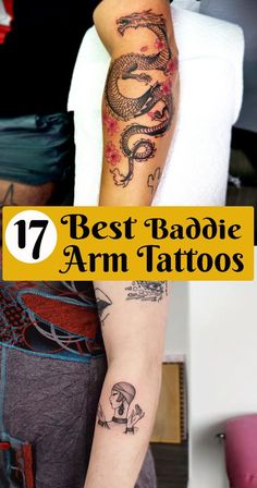 arm tattoos with the words best baboic arm tattoos on it and an image of a