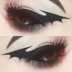 Bat Makeup, Maquillage Goth, Goth Eye Makeup, Fantasy Make-up, Halloween Tattoo, Smink Inspiration, Emo Makeup, Eye Makeup Designs