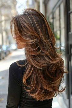 Haircut 2023, Brown Hair With Caramel Highlights, Haircut Inspo, Caramel Highlights, Highlights Brown Hair, Brown Hair With Highlights, Long Layered Hair, Haircuts For Long Hair