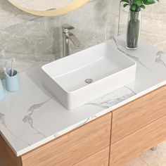 This is a 5-1/2" height bathroom sink with white smooth glaze, modern porcelain art style, elegant simplicity, full of charm. It is easy to install and can be instantly updated to any bathroom or other room. Lordear Porcelain Fireclay Vanity Sink White Ceramic Vessel Rectangular Modern Bathroom Sink (21-in x 13.5-in) | LD-GMPF2114 White Bathroom Sink, Console Bathroom Sink, Rectangular Vessel Sink, Sinks Kitchen, Modern White Bathroom, Small Bathroom Sinks, Stainless Sink, Console Sink, Modern Bathroom Sink