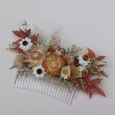 Our modern floral combs are a unique way to tie flowers into your overall look. Each floral comb is designed as one of a kind and can be designed with fresh and dried flowers. Choose your preferred floral type below, and we will follow up to confirm a color palette. Please be aware all floral hair combs do require 48 hours for pick up. Tie Flowers, Floral Hair Comb, Floral Comb, Floral Type, Floral Hair Combs, Bouquet Ideas, Flower Hair Comb, Dried Floral, Hair Combs