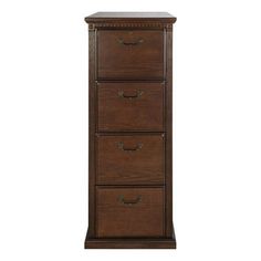 a tall wooden cabinet with three drawers