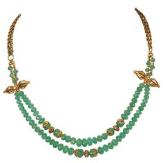 Emerald, Diamond and 22 Karat Gold Beaded Necklace by Deborah Lockhart Phillips For Sale at 1stDibs Chain Of Gold, 22k Gold Necklace, Gold Beaded Necklace, Citrine Beads, Emerald Bead, Aquamarine Beads, Gold Bead Necklace, Gold Hand, Moonstone Beads