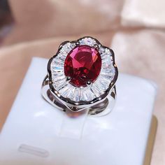 Color: KYRA01832 Size: Adjustable Opening Style: Europe and America Engagement Bride, Wedding Anniversary Rings, Zircon Jewelry, Trendy Ring, Luxury Flowers, Rhinestone Ring, Ladies Diamond Rings, Zircon Ring, Matching Rings