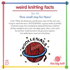 an advertisement for woollenna yarn knitting fact sheet with the caption'weird knitting facts '