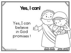 a coloring page with the words yes, i can believe in god's promisess