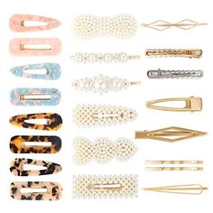 Amazon.com : Tingyuan Pearls Hair Clips, Resin Hair Barrettes, Fashion Hollow Geometric Hair Clip, Decorative Gold Hair Pins for Women Girls, Hair Accessories Set Headwear Styling Tools (22 PCS) : Beauty Starfish Hair Accessories, Pearl Hair Clips, Pearls Hair, Geometric Hair Clip, Gold Hair Pin, Gold Hair Clips, Hair Clips For Women, Hair Accessories Pearl, Hair Accessories Set