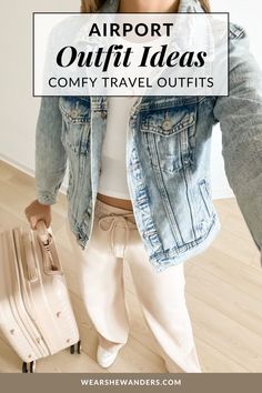 Styling airport outfits is all about balancing comfort and style, so you can feel good and look good. Here are some tips to help you achieve the perfect comfy travel outfit for the airport along with airport outfit ideas. | comfy airport outfit summer travel | comfy airport outfit summer casual | comfy airport outfit aesthetic | comfy airport outfit ideas | airport outfit ideas comfy casual | airport outfit ideas women | what to wear on an airplane summer | what to wear to the airport comfy Airport Outfit Mom, Outfit For The Airport, Outfit Ideas Comfy Casual, Airport Outfit Aesthetic, Outfit Ideas Airport, Outfit Ideas Comfy