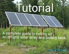 solar panels in the woods with text overlaying it