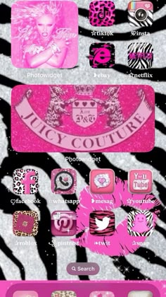 pink and black zebra print theme for the iphone